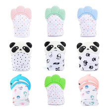 Load image into Gallery viewer, LOFCA 1pc Silicone Teether Mitten Baby Teething Glove Panda Wrapper Sound Teething Sound Toys Adjustable Food Grade Silicone
