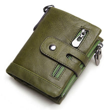 Load image into Gallery viewer, 2021 Fashion Men Wallet 100% Genuine Leather Coin Purse Small Mini Card Holder Chain PORTFOLIO Portomonee Male Walet Pocket
