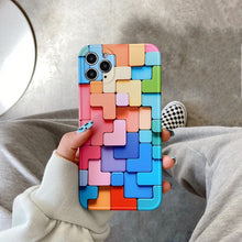 Load image into Gallery viewer, 3D Colorful Block Phone Case For iphone 12 Mini 11 Pro Max Fashion Creative SE 2020 7 8 Plus X XR XS Soft Silicone Protect Cover
