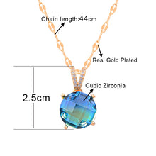 Load image into Gallery viewer, SINLEERY Blue Purple Cubic Zircon Circle Hexagon Pendant Necklace Gold Color Women Fashion Jewelry 2021 New Arrival XL273 SSK
