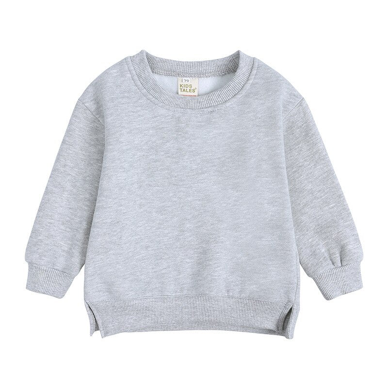 Autumn Winter Essential Baby Boys Girls Children's Clothing Warm Fleece Outerwear Solid Sweatshirt Tops for Kids Jacket Pullover