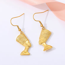 Load image into Gallery viewer, Bohemian Ancient Egyptian Queen Earring Pendant Light Gold Color Egypt Nefertiti Head Portrait Jewelry For Female Punk Gifts
