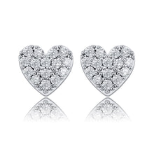 Load image into Gallery viewer, TOPGRILLZ 925 Silver Delicate Women Heart shape Ear Stud Iced Out Cubic Zirconia Earring Hip Hop Women Sterling Silver Jewelry
