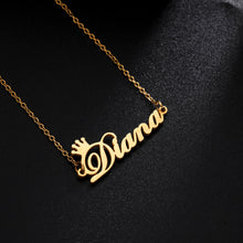 Load image into Gallery viewer, Sipuris Personalized Custom Crown Name Letter Pendant Necklace For Women Stainless Steel Customized Gold Chain Necklaces Jewelry
