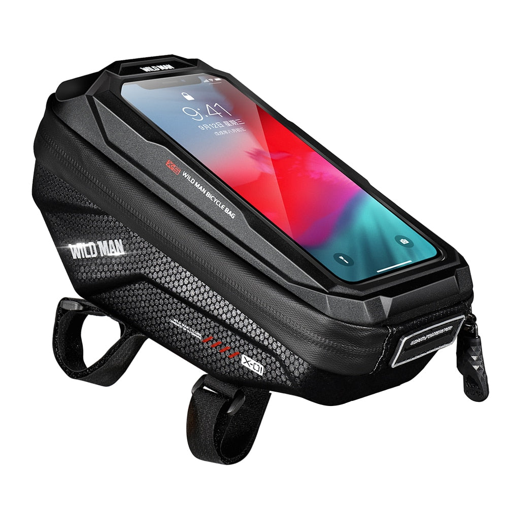 Wildman Bicycle Bag MTB Bike Tube Hard Shell Pannier Pouch Waterproof Bicycle Touch Screen Outdoor Cycle Biking Entertainment
