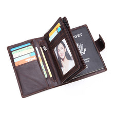 Load image into Gallery viewer, Engraving Name Wallet Men Short High Quality Multifunctional First Layer Cowhide Large Capacity Passport Purse Custom wallet Men
