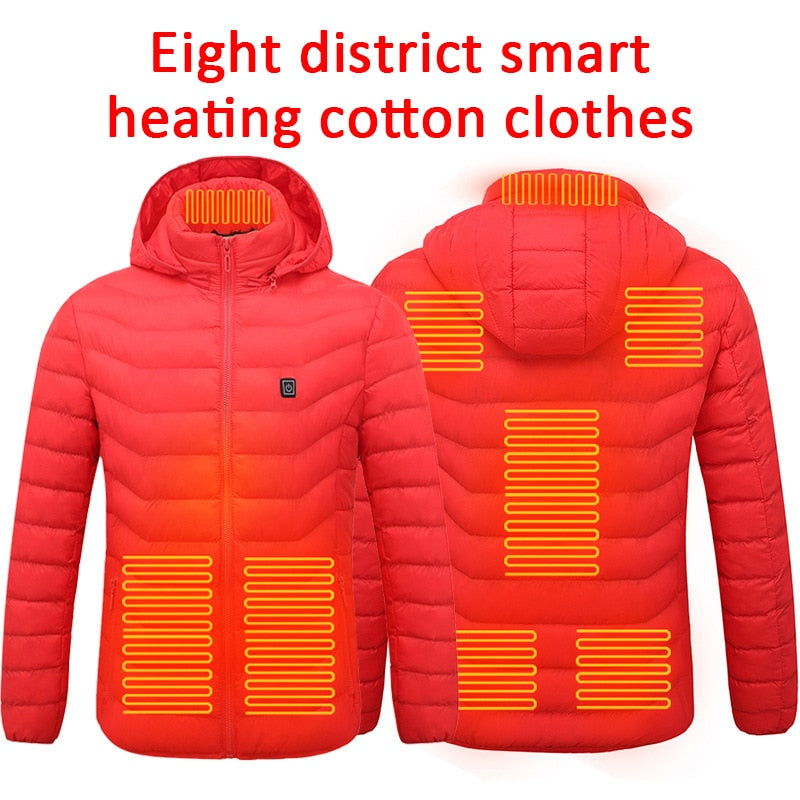1PC Smart Heating Clothing Winter Light Thin Heating Protection Jacket Male Electric Heating Vest USB Heating Eight-zone Heating