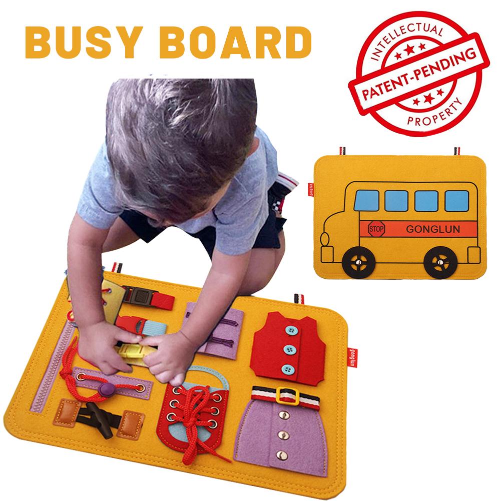 Busy Board Montessori Toys Activity Board Educational Learning Toys For Children Comes With 9 Different Buckles For Children