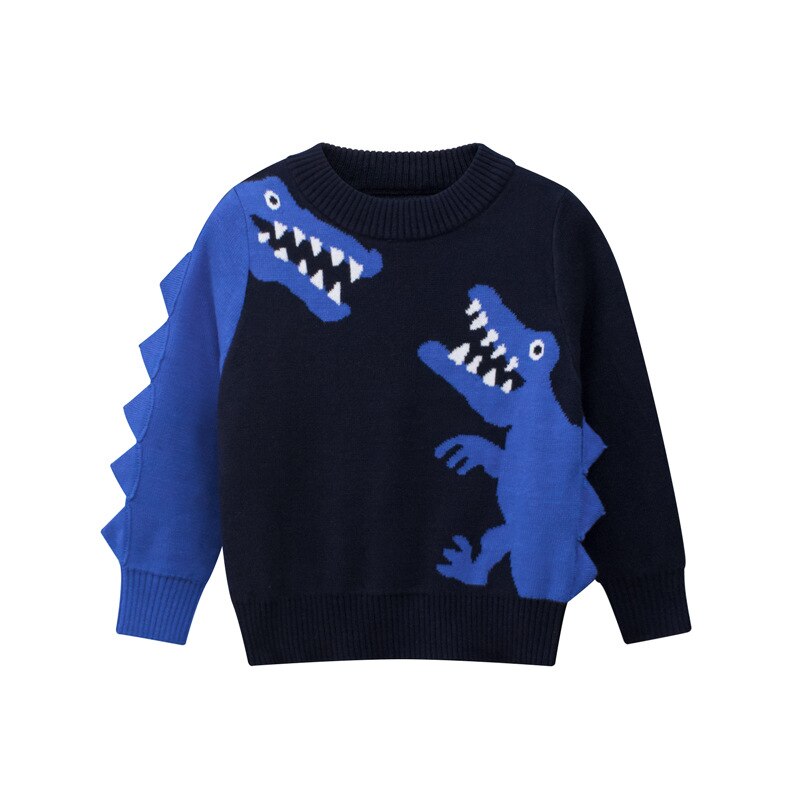 New Baby Boys and Children's Clothing Fall/Winter Boys Sweatshirts Children's Clothing Plus Fleece Baby Pullovers Cartoon Dinosa