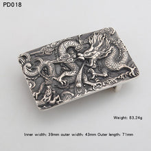 Load image into Gallery viewer, 925Silver belt buckle Smooth buckle Sterling silver belt buckle silver ornament buckle men&#39;s waistband head
