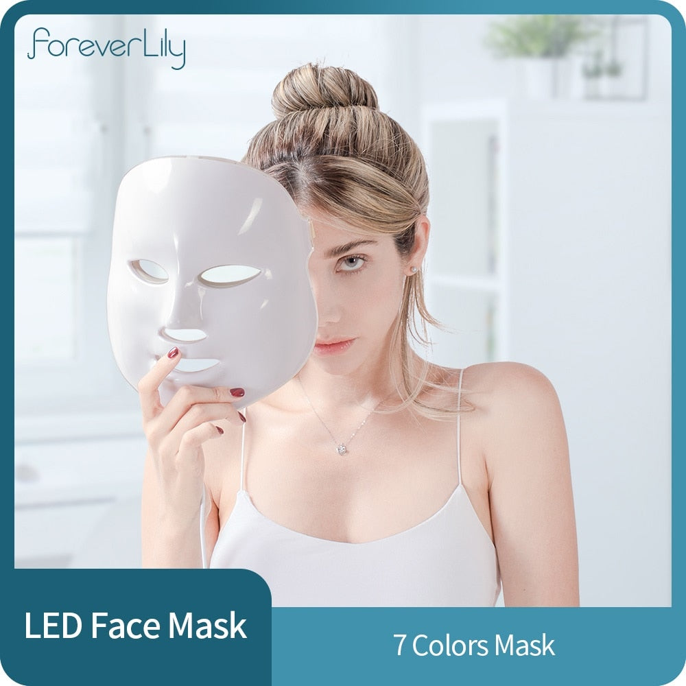 Beauty Photon LED Facial Mask Therapy 7 Colors Light Skin Care Rejuvenation Wrinkle Acne Removal korean Face Led Mask