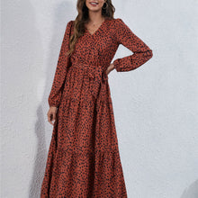 Load image into Gallery viewer, ATUENDO Autumn Fashion Sexy Dress for Women Bohemian Casual High Waist Maxi Robe Boho Leisure Satin Soft Solid Women&#39;s Clothing
