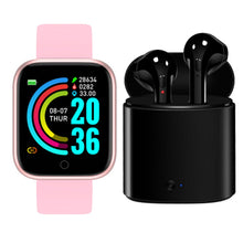 Load image into Gallery viewer, VIP Link Y68 Smart Watch And i7s Wireless Bluetooth Earphones Set
