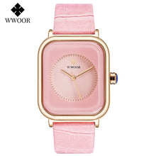 Load image into Gallery viewer, relogio feminino 2020 WWOOR Womens Pink Watch Top Brand Luxury Ladies Rose Gold Quartz Watch Women Fashion Square Wrist Watches
