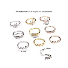 Load image into Gallery viewer, Zircon 0.8x8mm Nose Piercing Body Jewelry Part Nose Hoop Nostril Nose Ring Tiny Flower Helix Cartilage Tragus Ring Fem
