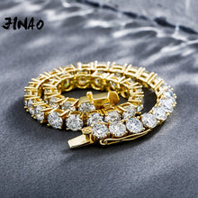 Load image into Gallery viewer, JINAO HIP HOP 925 Silver 3mm 4mm 5mm High Quality Personality Iced Out Moissanite Bracelet Men and Women Jewelry For Gift
