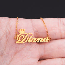 Load image into Gallery viewer, Sipuris Personalized Custom Crown Name Letter Pendant Necklace For Women Stainless Steel Customized Gold Chain Necklaces Jewelry
