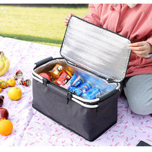Load image into Gallery viewer, Folding Picnic bag For Camping Basket Thermal Cooler Bag For Camping supplies For Shopping Storage Beach Box Oxford Cloth

