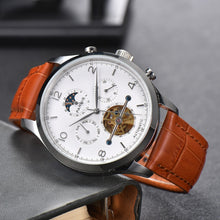 Load image into Gallery viewer, Parnis 43mm White Dial Automatic Men&#39;s Watches Moon Phase Calendar Men Wristwatch JHS35 Movement Mechanical Man Clock
