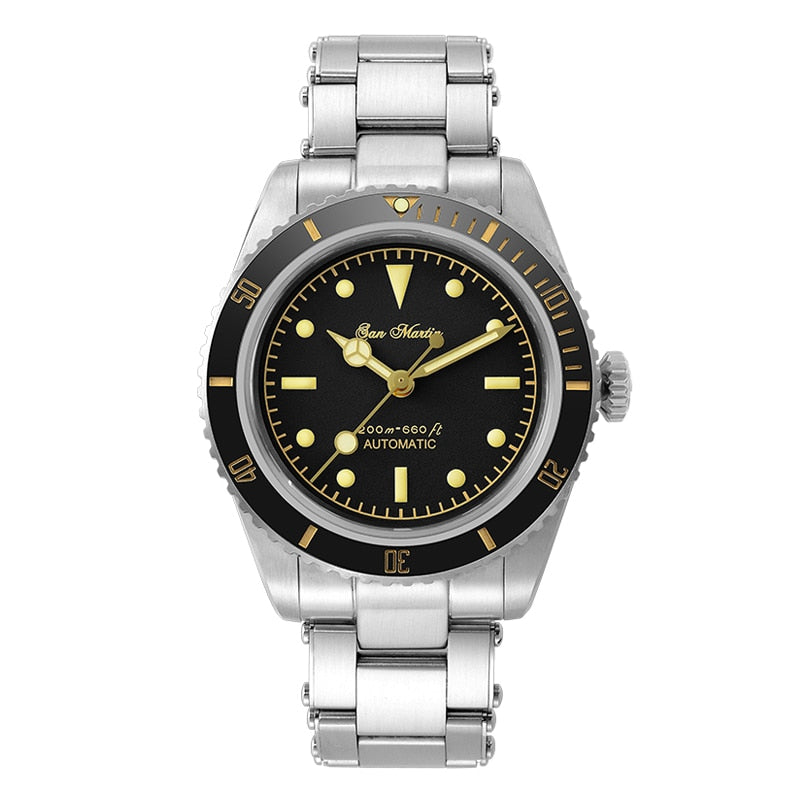 San Martin 6200 Mens Automatic Diver Watch Water Ghost Luxury Retro Mechanical Watches NH35 200m Waterproof Luminous Sport Watch