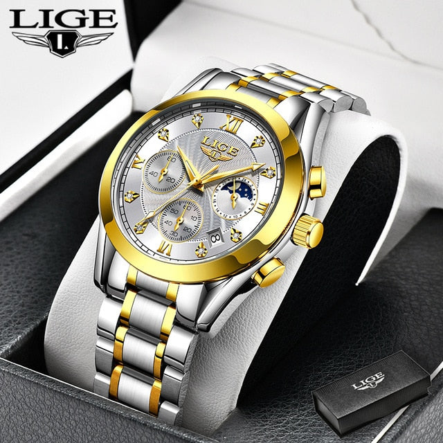 2020 LIGE Luxury Ladies Women Watch Waterproof Rose Gold Steel Strap Women Wristwatch Top Brand Bracelet Clocks Relogio Feminino