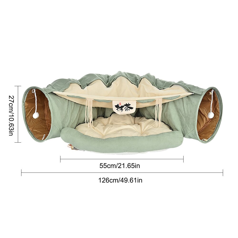 Collapsible Removeable Cat Tunnel Tube Pet Interactive Play Toys Warm Sleeping Bed Mat For Cat House Ferrets Puppy
