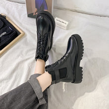Load image into Gallery viewer, Boots Flat Women Shoes Round Toe Boots-Ladies Luxury Designer Clogs PU Leather Ankle Lolita Med 2021 Fashion Fall Women&#39;s Boots

