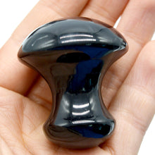Load image into Gallery viewer, Polished Jade Guasha Tool Natural Black Obsidian Mushroom Gus Sha Anti Aging Massage Tool Healthcare Stone Body Massager
