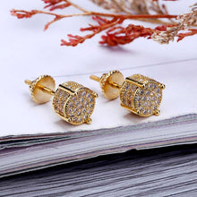 Load image into Gallery viewer, TOPGRILLZ Hip Hop Rock Jewelry Earring Gold Color Iced Out Micro Pave CZ Stone Lab Stud Earrings With Screw Back Gor Men Women
