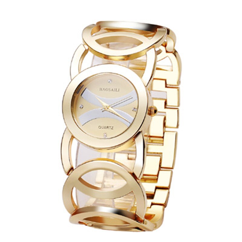 BAOSAILI Luxury Women Dress Watch 2020 Top Brand Shinning Imitation Gold Plated Circles Strap Wristwatch Zegarek Damski
