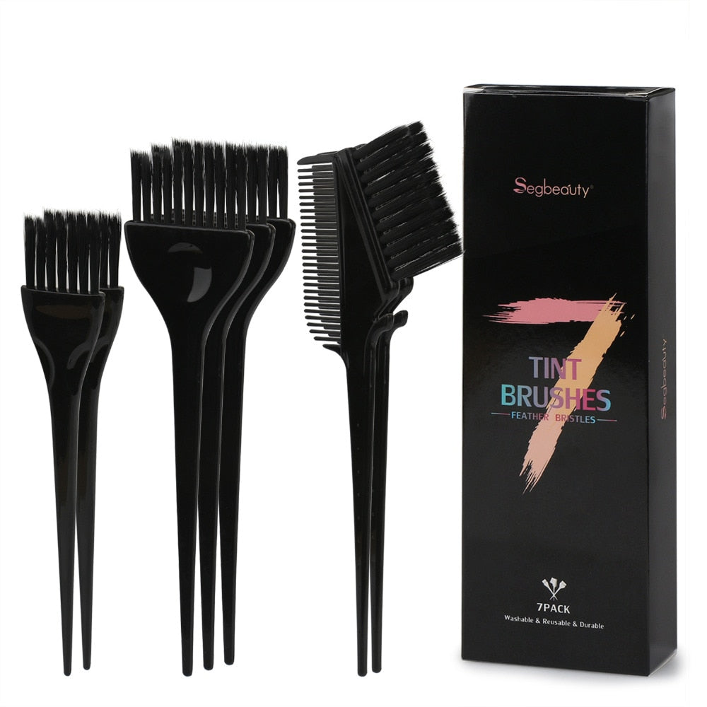 Segbeauty 7pcs Hair Color Brushes Feather Bristles Hair Dyeing DIY/Professional Tint Brush Set for Bleached