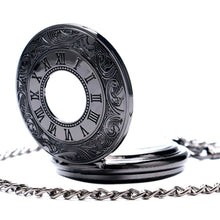 Load image into Gallery viewer, Steampunk Hand Winding Mechanical Black Pocket Watch Fob Pendant Mens Womens Box Bag
