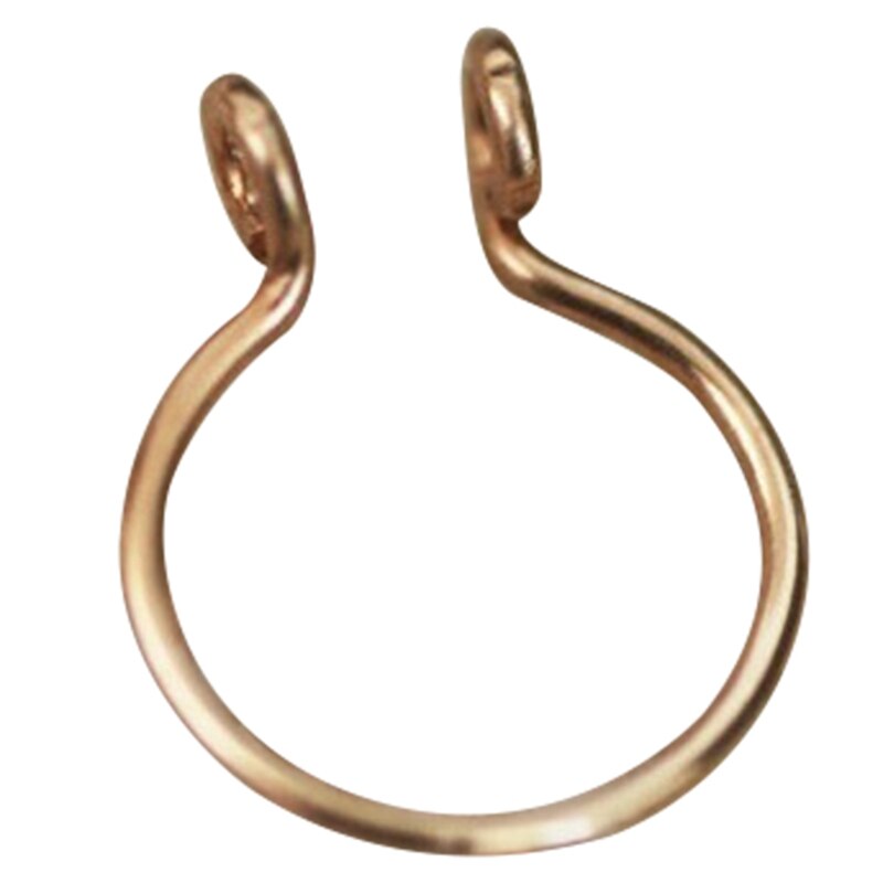 2 Colors Available Fake Faux Septum Ring Made Of Either Yellow Or Rose Filled Hoop Fake Fake Piercing Clip On Nose Ring