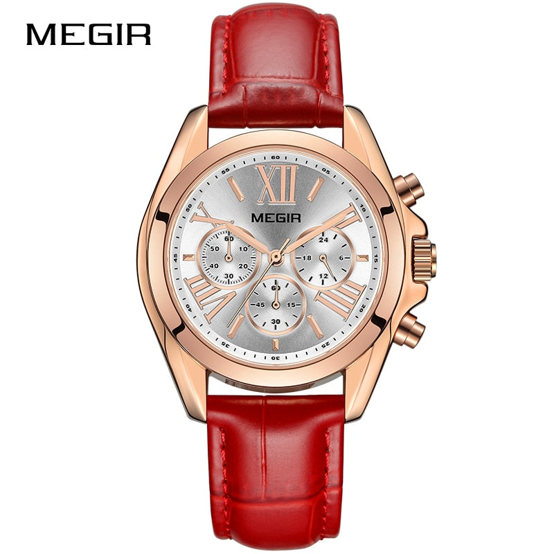 MEGIR Luxury Brand Quartz Women Watches Fashion Sport Ladies Watch Clock Top Brand Chronograph Wristwatch Relogio Feminino 2020