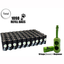 Load image into Gallery viewer, Dog Poop Bags Earth-Friendly 1080 Counts 60 Rolls Unscented Poo Bags Large Black Dog Waste garbage bag
