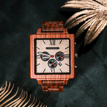 Load image into Gallery viewer, BOBO BIRD Wood Chronograph Men Watches zegarek meski Stopwatch Man Ebony Wood Calendar Wristwatches in Wooden Gift Box Dropship
