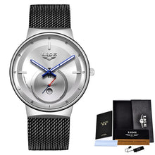 Load image into Gallery viewer, 2020 Watch Women And Men Watch LIGE Top Brand Luxury Ladies Mesh Belt Ultra-thin Watch Waterproof Quartz Wrist watch Reloj Mujer
