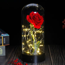 Load image into Gallery viewer, Beauty And The Beast Rose Rose In LED Glass Dome Forever Rose Red Rose Valentine&#39;s Day Mother&#39;s Day Special Romantic Gift
