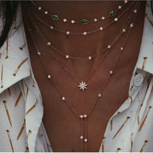 Load image into Gallery viewer, Bohemian Multi-layer Moon Star Necklace For Women Gold Color 2020 Vintage Pendants Necklaces Geometry Chokers Jewelry Gift
