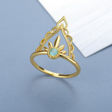 Load image into Gallery viewer, Delicate Crown Rings For Women Minimalist Blue Opal Ring Gold Color Finger Accessories Wedding Rings Jewelry Gifts 2021 New
