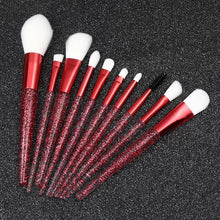 Load image into Gallery viewer, NEW 10pcs Colorful Makeup Brush Set Glitter Shinny Crystal Foundation Blending Power Cosmetic Beauty Make Up Tool Set
