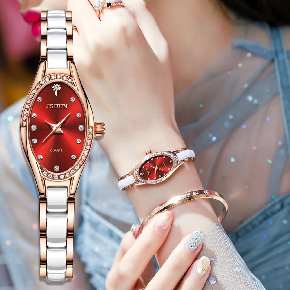 New Women Watches Top Brand Luxury Rhinestone Ceramic Wrist Watch Elegant Ladies Fashion Bracelet Set 2020 Designer часы женские