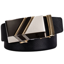Load image into Gallery viewer, Hi-Tie Fashion Designer Cow Genuine Leather Automatic Buckle Belts for Men Luxury Gold Buckle 2020 NEW Wedding Formal Belt Strap
