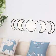 Load image into Gallery viewer, Nordic Style Wooden Moonphase Mirror Set Boho Style Decoration Moon Phase Mirror Set Home Kids Room Decor Moon Phase Wall Mirror
