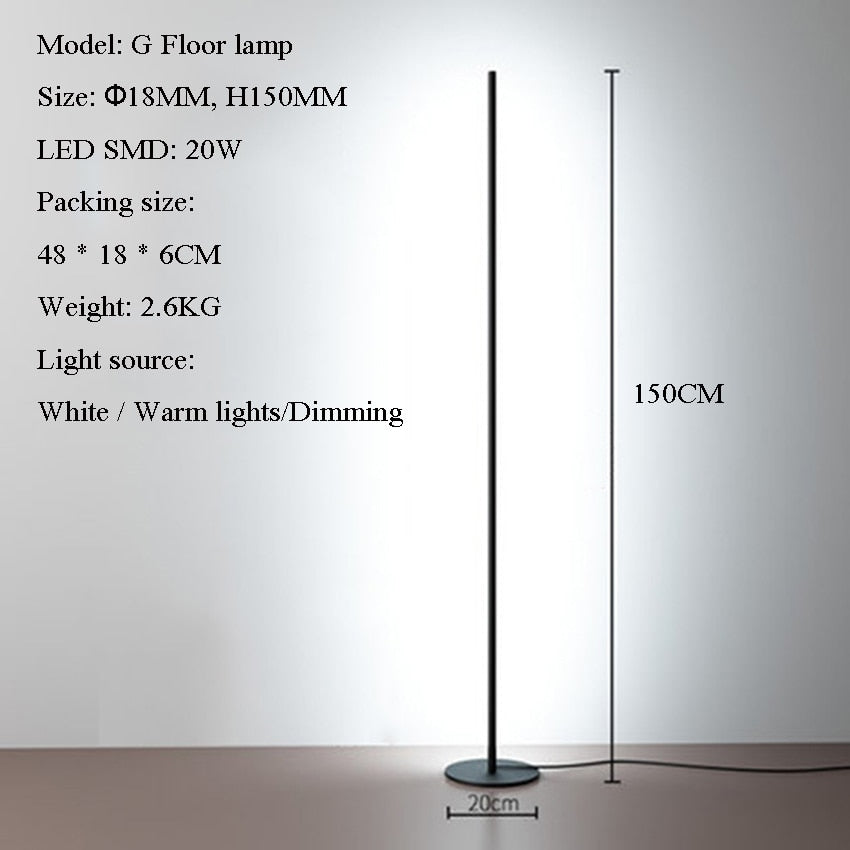 Modern Minimalism LED Floor Lamp Bedroom Bedside Decoration Floor Light Living Rom Indoor Home Art Atmospheric Standing Lighting