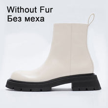 Load image into Gallery viewer, RIZABINA Size 35-42 Women Ankle Boots Real Leather Fashion Platform Winter Warm Shoes For Woman Fur Short Boots Lady Footwear
