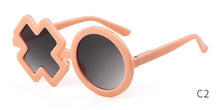 Load image into Gallery viewer, STORY 2019 XO Round Sunglasses Kids Vintage Retro Small Cute Boys Girls Glitter Pink Sun Glasses Children Eyewear UV400 S1311
