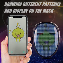 Load image into Gallery viewer, Halloween Full-Color LED Face-Changing Glowing Mask APP Control DIY Shining Mask For Ball Festival DJ Party Christmas Mask

