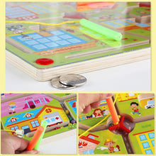 Load image into Gallery viewer, Kids Toy Children Magnetic Pen Maze Ball Game Kids Wooden Puzzle Toys Kids Early Educational Brain Teaser Toy Xmas Birthday Gift
