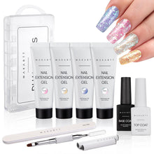 Load image into Gallery viewer, Makartt Red Poly Nail Extension Kit, Life of A Rose Set with 4 Colors Pink Nail  Gel Nail Enhancement For Christmas Nail Art
